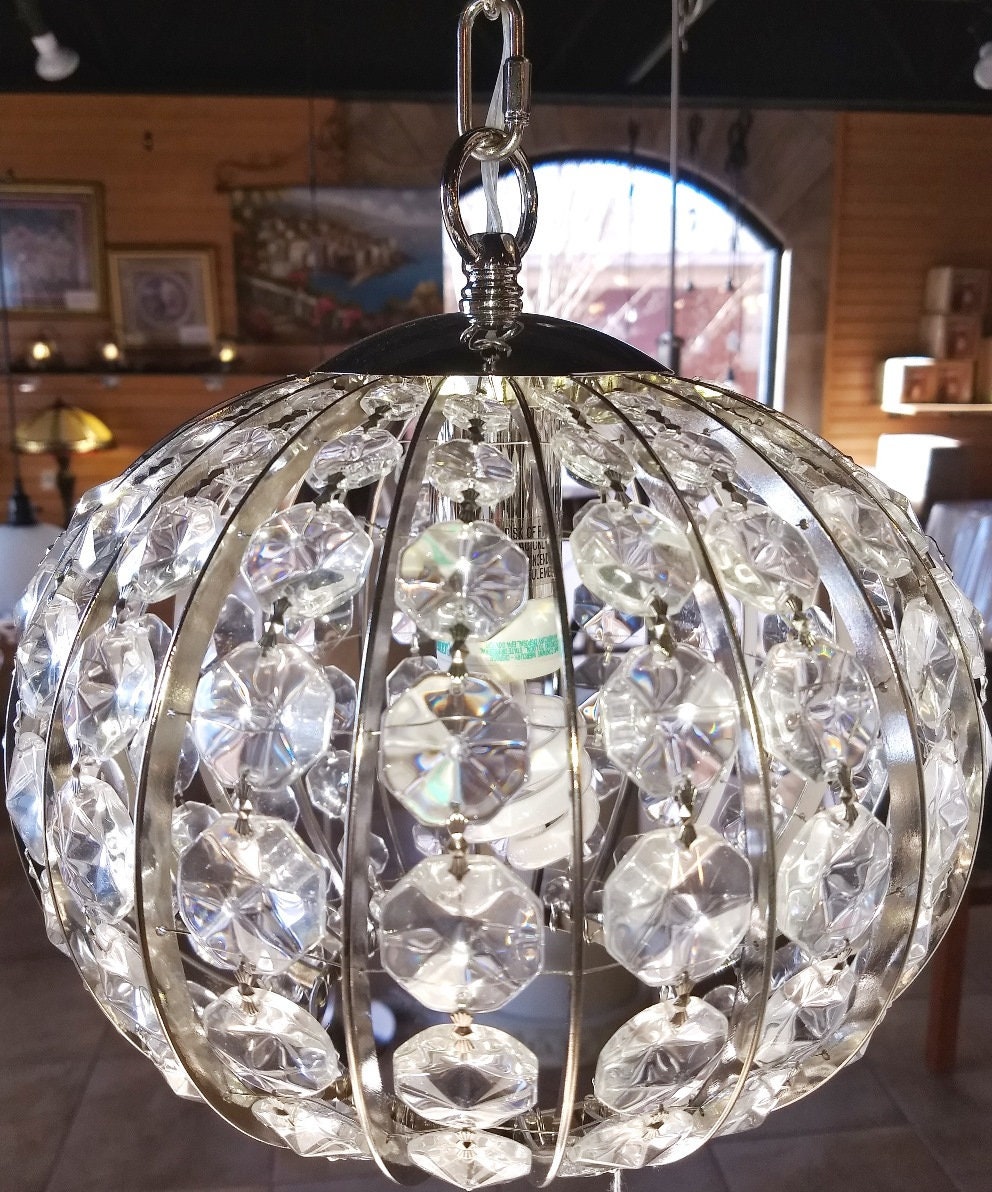 Crystal Plug In Pendant Light Swag Lamp Chandelier Art Deco | Etsy
