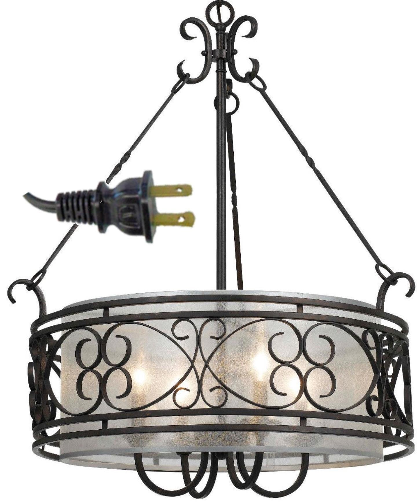 Organza Silk Drum Shade Crystal Chandelier Contemporary Organza Silk Drum Shade Crystal Chandelier Contemporary
