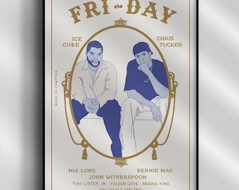 Friday movie poster (alternative movie poster; Friday movie poster stylized in Zig Zag packaging)