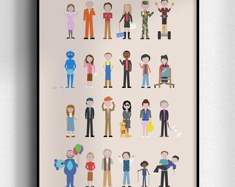 Arrested Development Character Art Print - Illustrated Character Poster