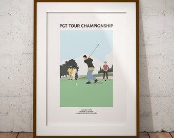 Happy Gilmore poster [alternative movie poster; vintage inspired golf exhibition poster; Happy Gilmore v Shooter McGavin)