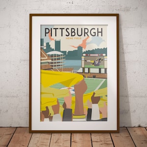 Vintage Inspired Pittsburgh Travel Poster (Heinz Field, Pittsburgh Steelers Terrible Towel Poster)