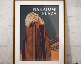 Vintage Nakatomi Plaza poster (Die Hard poster) [alternative movie poster; vintage style movie poster]