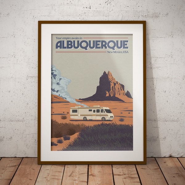 Vintage Inspired Breaking Bad Travel Poster (Visit Albuquerque) [alternative movie and TV poster; illustrated television poster]