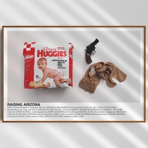 Raising Arizona poster (Coen Brothers, 1987) [alternative movie poster; minimalist movie poster]