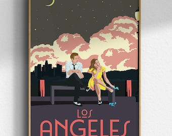 La La Land poster - Vintage Inspired Los Angeles Travel Poster