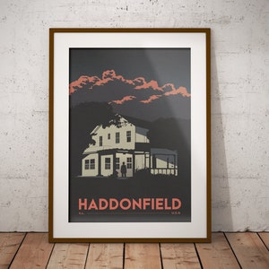 Vintage Inspired Haddonfield Travel Poster (Halloween movie poster) [alternative movie poster; Michael Myers poster]