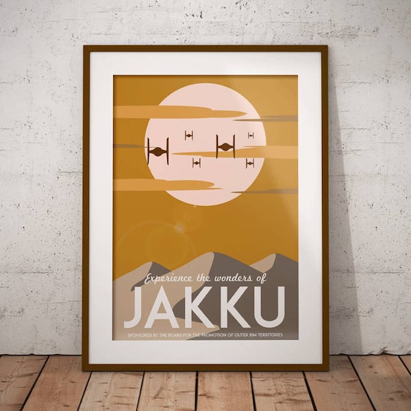 Star Wars: The Force Awakens Vintage Travel Poster [Visit Jakku] (alternative movie poster; minamalist movie poster)