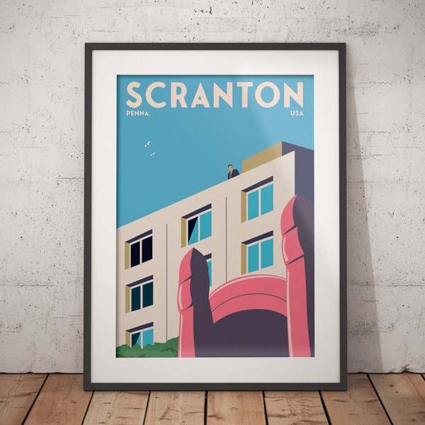 The Office Vintage Inspired Scranton Travel Poster (The Office poster; Michael Scott poster; Dunder Mifflin poster)