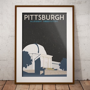 Vintage Inspired Pittsburgh Travel Poster (Allegheny Observatory) [Pittsburgh Poster; Pittsburgh Art; WPA Travel Poster]