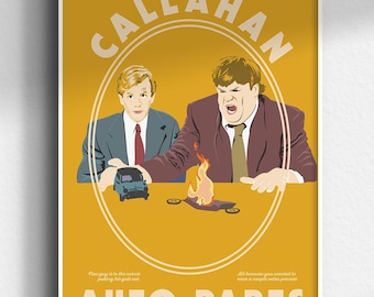 Vintage Inspired Tommy Boy movie poster (Callahan Auto Parts Ad)