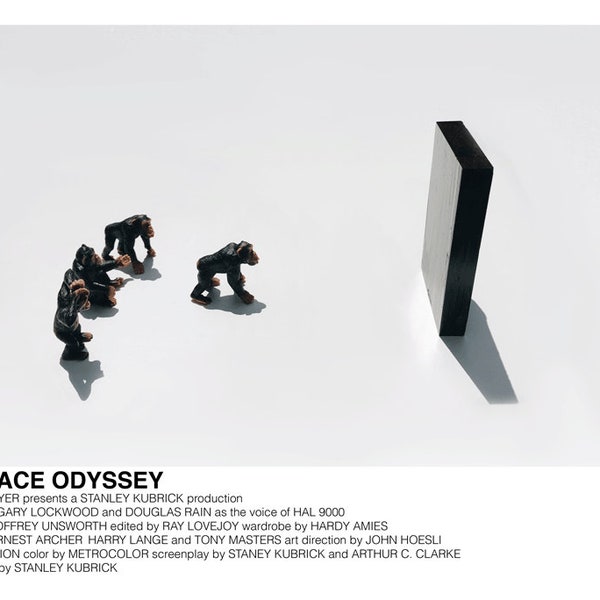 2001: A Space Odyssey poster (Stanley Kubrick, 1968) [alternative movie poster; minimalist movie poster]