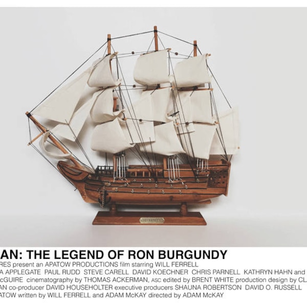 Anchorman: The Legend of Ron Burgundy poster (Adam McKay, 2004) [alternative movie poster; minimalist movie poster]
