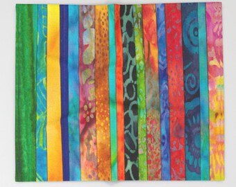 Batik Striped Blanket: Jewel Tone Throw, Colorful Decor