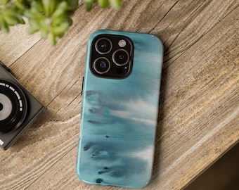 Blue Watercolor Phone Case: Tough Protective Cover for Tech Lovers