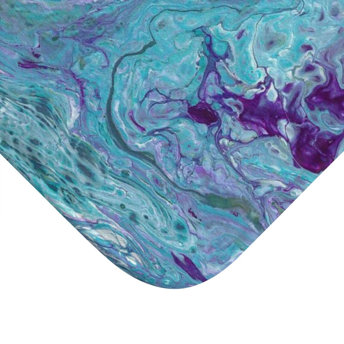 Marble Blue and Purple Bath Mat | Etsy
