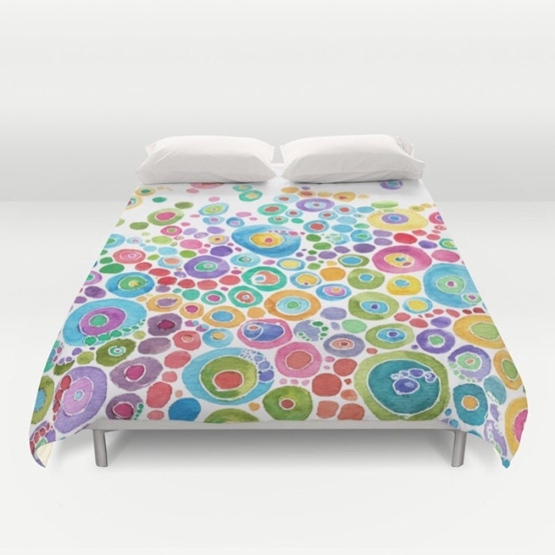Colorful Circles Shower Curtain Inner Circle Design Popular Etsy