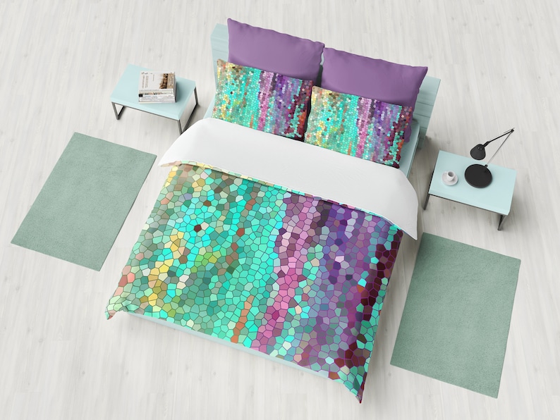 Teal and Purple Duvet Cover or Comforter Bedding Jewel Tone Etsy