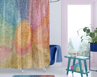 Candy Coasted Sunshine Fabric Shower Curtains - happy, sunny, bright colorful bathroom art