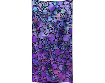 Purple Circles Polycotton Towel - matches popular purple circles shower curtain