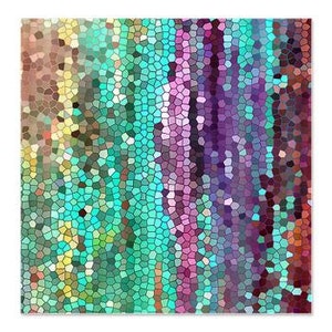 Beautiful Shower Curtain Teal and purple Mosaic, unique fabric , teal, purple, colorful, bathroom decor, art for the bathroom image 4