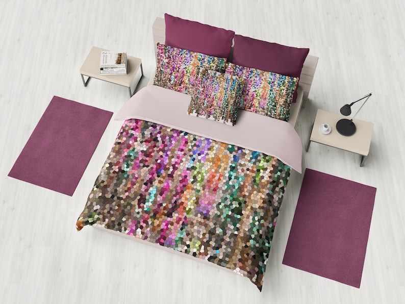 Jewel Tone Mosaic Duvet Cover Or Comforter Modern Image 0