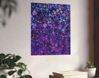 Purple Circles Abstract Matte Poster Art Print