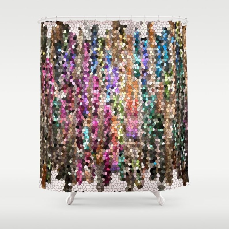 Colorful Jewel Tone Shower Curtain Fabric Ruby Amethyst Etsy
