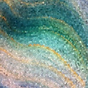 Ocean Wave Blanket  - jewel tone blanket throw - Distant Shores - beautiful jewel tone abstract, aqua, teal, sand, mosaic cozy