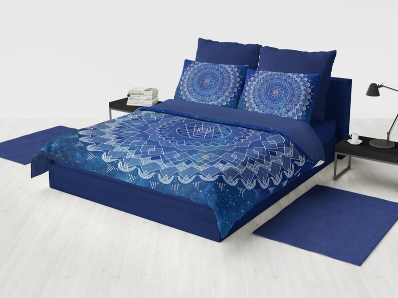 Blue Mandala Duvet Cover Or Comforter Sapphire And Image 0