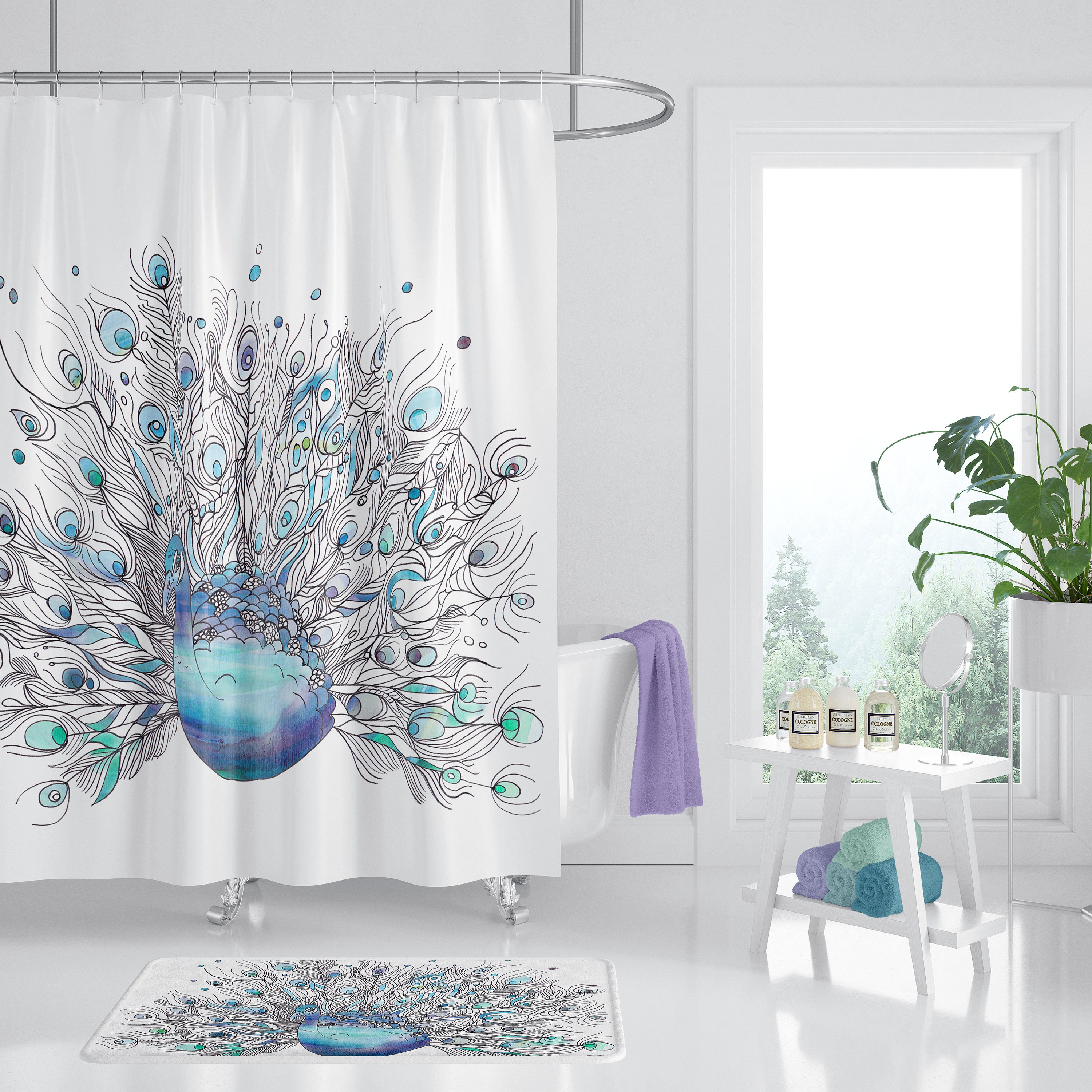 Peacock sale shower curtain