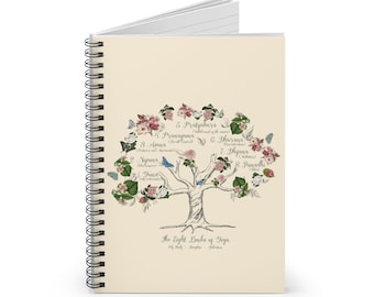 Eight Limbs of Yoga Spiral Notebook - Ruled Line - fitness journal, mindfulness, tracker, yoga tree