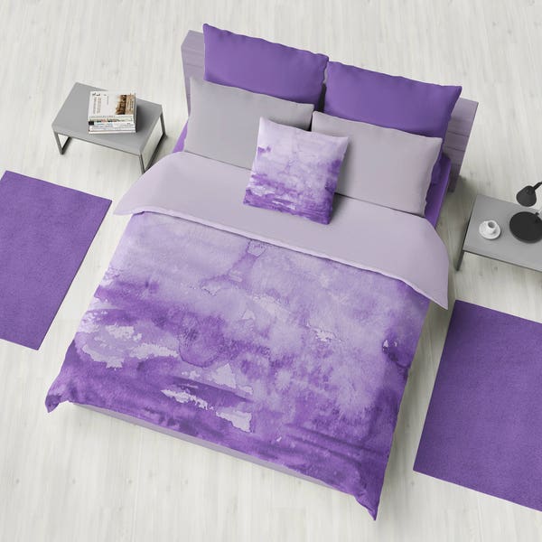 Purple Watercolor Duvet Cover or Comforter, "Watercolor purple" duvet or comforter,  beautiful, bedroom decor
