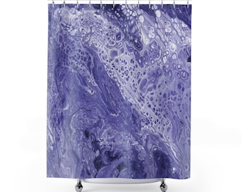 Purple Marble Shower Curtains - purple and white modern fabric shower curtain