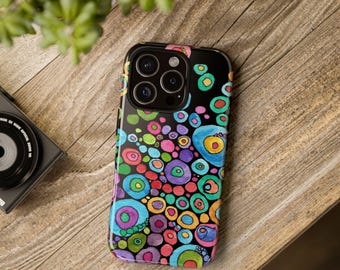 Colorful Art Phone Case: Impact-Resistant, Wireless Charging