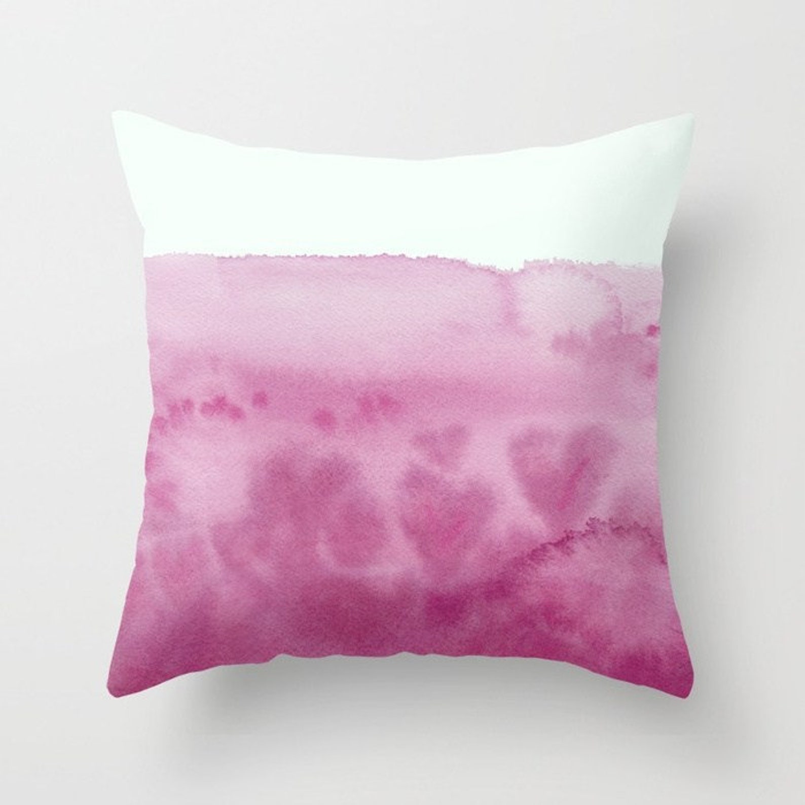 Pink Watercolor Throw Pillow Waves of Love girlie pink Etsy