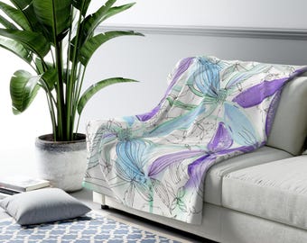Floral Sherpa Fleece Decke: Kuscheliger Überwurf für Home Decor & Entspannung