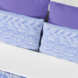 Periwinkle Pillow Case -  blue and white hand drawn design bedding