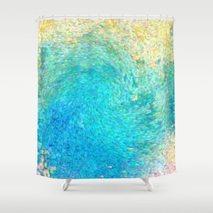 Artistic Shower Curtain - Coral Reef Shower curtain, ocean, Teal Aqua blue, ocean, island travel,  sea art coastal decor bath