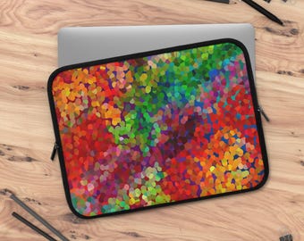 Colorful Kaleidoscope Laptop Sleeve: Neoprene Tech Protector
