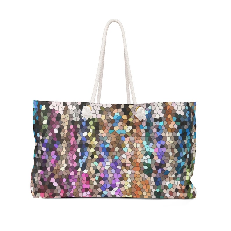 Jewel Tone Fabric Weekender tote Bag with rope handles