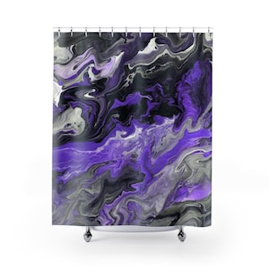 Purple Marble Shower Curtains