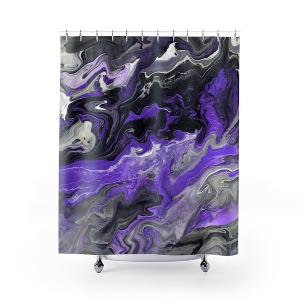 Purple and Gray Shower Curtains Etsy