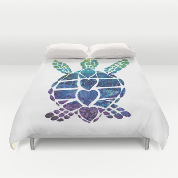 Sea Turtle Duvet Cover Or Comforter Ocean Surf Art Duvet Or Etsy