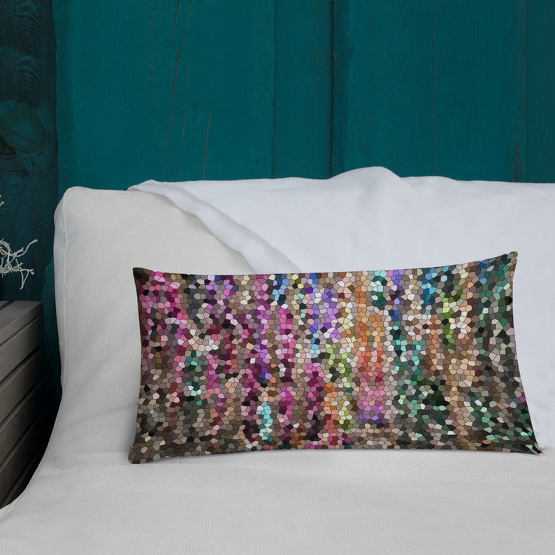 Jewel Tone Mosaic Throw Pillow Amethyst Jade Ruby Etsy