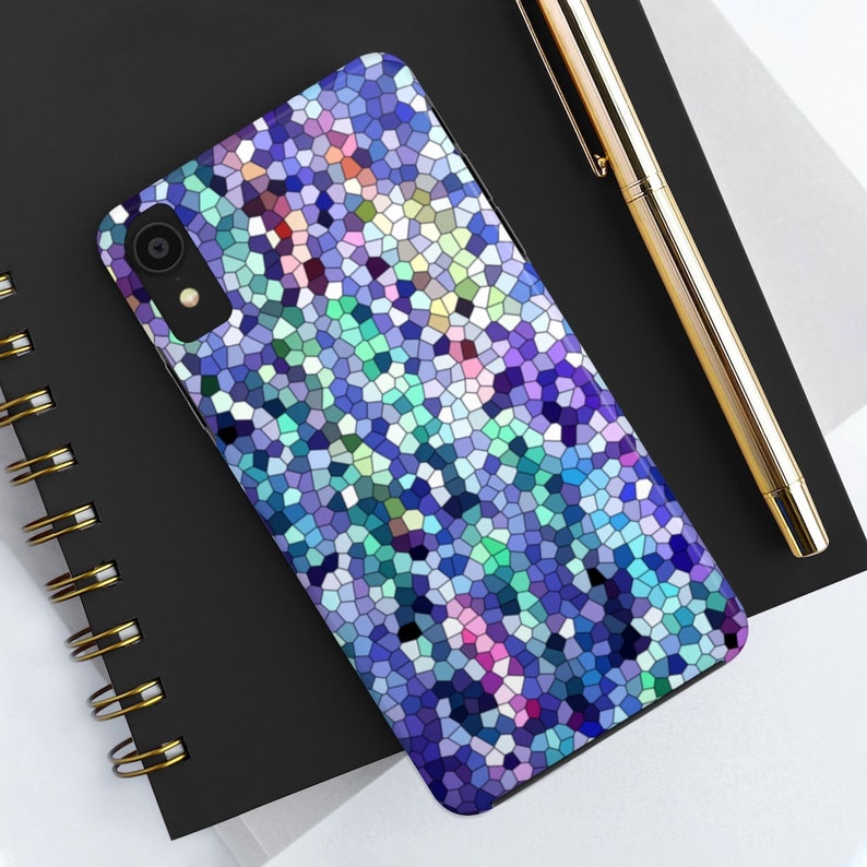 Sapphire Mosaic Case Mate Tough Phone Cases blue jewel tone
