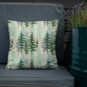 Woodland Forest Throw Pillow - rustic woodland home, earth tones