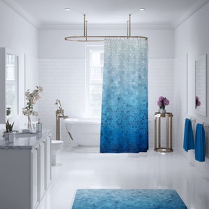 Tropical Ocean Shower Curtain for Kids, Blue Ocean Shower Curtain for Sea  Fish Themed Bathroom, Waterproof Fabric Shower Curtain With Hooks 