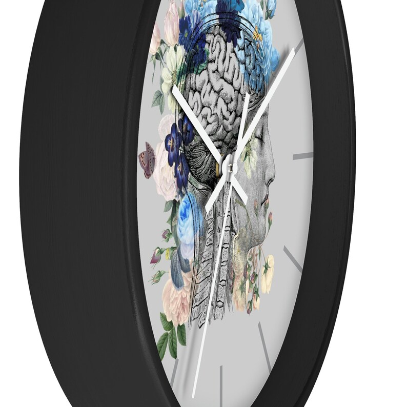 Floral Brain Anatomy Wall Clock: Mental Health Decor - Etsy