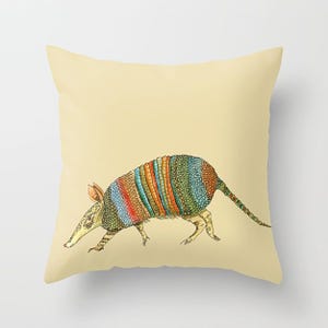 Armadillow Pillow, Throw Pillow, desert tones, terra cotta turquoise, olive, modern, Southwestern decor, cushions image 1